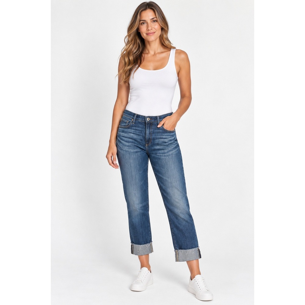 AG Adriano Goldschmied The Stevie Cuff Slim Straight Jeans Blue Size 29